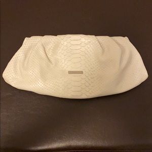 BCBG white clutch